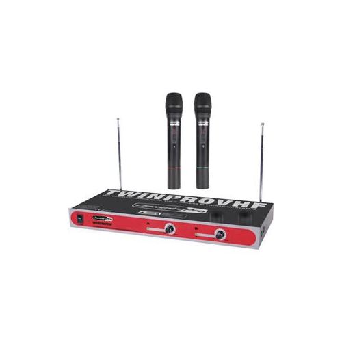  Adorama DJ Tech Jamminpro TWINPROVHF Dual Channel VHF Wireless Microphone System TWINPROVHF