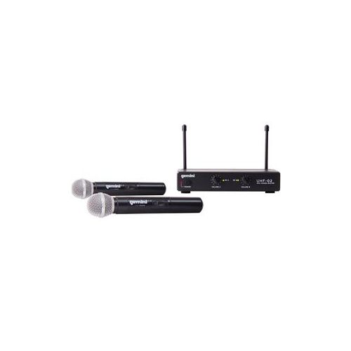  Adorama Gemini UHF-02M Dual Channel Wireless System with 2x Handheld Microphone UHF-02M