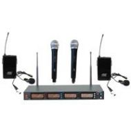 Adorama Audio 2000s AWR6528U Receiver, 2x AWX6528 Handheld Mic, 2x AWX6528M Lavalier Mic AWM6528UE