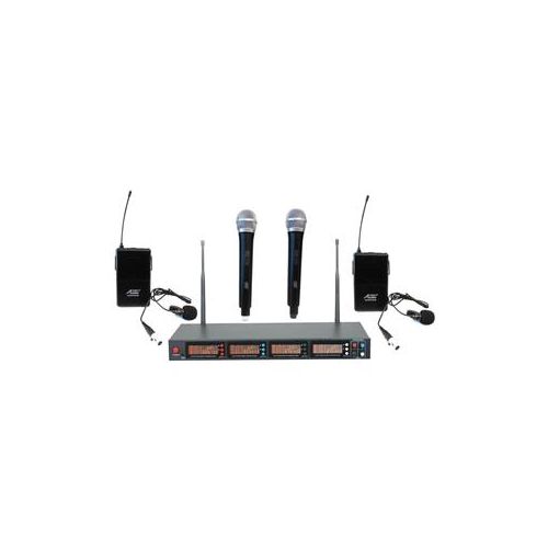  Adorama Audio 2000s AWR6528U Receiver, 2x AWX6528 Handheld Mic, 2x AWX6528M Lavalier Mic AWM6528UE