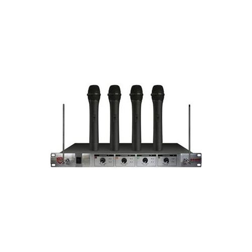  Adorama Nady 401X Quad HT 4-Channel VHF Wireless Microphone System, Channels E4/F/H/E 401XQ HT-E4/F/H/E