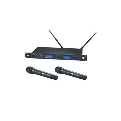  Adorama Audio-Technica AEW5255a Dual Wireless Mic System, Band D 655.500 to 680.375MHz AEW-5255AD