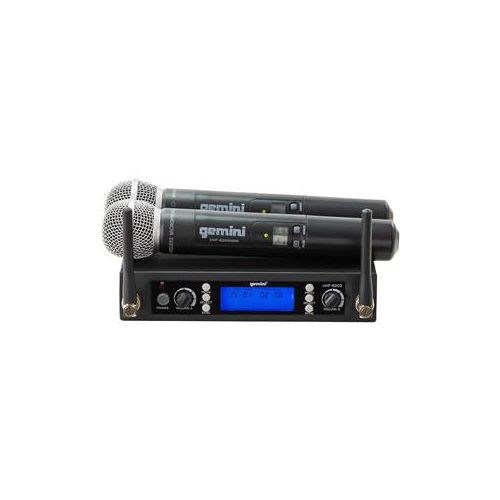  Adorama Gemini UHF-6200M Dual Channel Wireless PLL System with 2x Handheld Microphone UHF-6200M