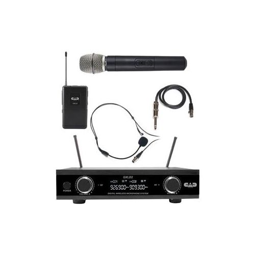  Adorama CAD Audio Digital Dual-Ch Wireless System, Handheld & Bodypack Mic System, AI GXLD2HBAI