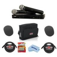 Adorama Shure BLX288 Dual-Channel Wireless System,J10:584-608MHz Frequency W/Acc Bundle BLX288/PG58-J10 A