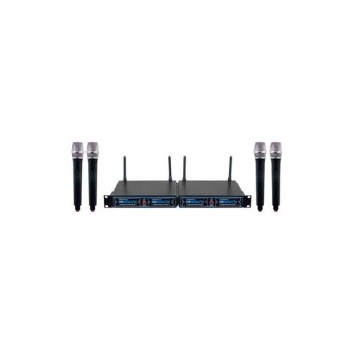  Adorama VocoPro UDH-CHOIR 4 Four CH UHF/DSP Hybrid Handheld Wireless Microphone Package UDH-CHOIR-4