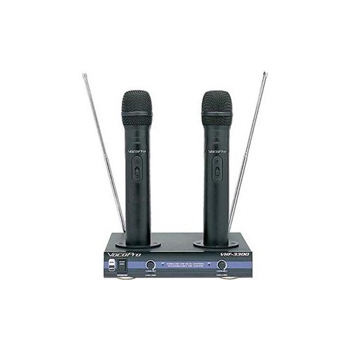  Adorama VocoPro VHF-3300 2 Channel VHF Rechargeable Wireless Microphone Sys - Red Freq VHF33002 RED