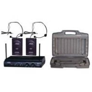 Adorama Audio 2000s AWM6032UH UHF Dual-Channel Wireless Headset Microphone System AWM6032UH