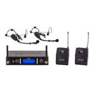 Adorama Gemini UHF-6200HL Dual Channel Wireless PLL System with 2x Headset Lavalier Mic UHF-6200HL