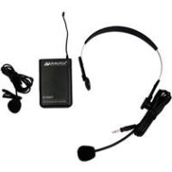 Adorama AmpliVox S1693 16-Channel Wireless UHF Lapel & Headset Mic Kit with Transmitter S1693