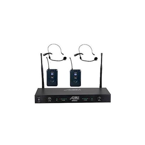  Adorama Audio 2000s AWM6002UH Professional 2-Ch UHF Wireless Headset Microphone System AWM6002UH