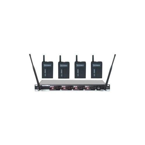  Adorama VocoPro NuVOICE UH-580 4-Channel UHF Wireless Headset System, Q/R/S/T Frequency UH-580-4