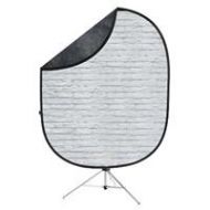 Adorama Savage 5x7 Collapsible Backdrop with 8 Aluminum Stand, Dark Gray/White Brick CB180-KIT