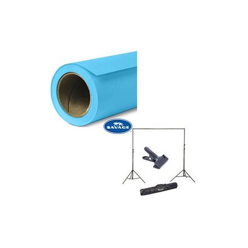  Adorama Savage Widetone Seamless Background Paper 107x36 Ocean Blue, #36 W/10 Support 36-12 A