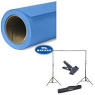 Adorama Savage Widetone Seamless Background Paper 107x36 Studio Blue, #58 W/10Support 58-12 A