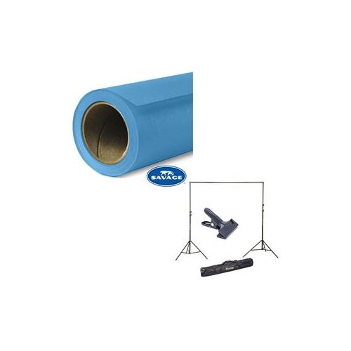  Adorama Savage Widetone Seamless Background Paper 107x36 Regal Blue, #65 W/10Support 65-12 A