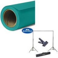 Adorama Savage Widetone Seamless Background Paper 107x36 Teal, #68 With 10Support 68-12 A