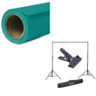 Adorama Savage Widetone Seamless Background Paper 86x36 Teal, #68 With 10 Support 68-86 A