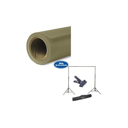  Adorama Savage Widetone Seamless Background Paper 107x36 Olive Green #34 W/10 Support 34-12 A