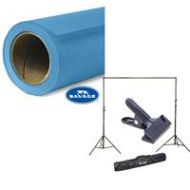 Adorama Savage Widetone Seamless Background Paper 86x36 Regal Blue, #65 W/ 10 Support 65-86 A