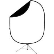 Adorama Savage 6x7 Reversible Collapsible Backdrop with 8 Stand, Black/White CB112-67-KIT