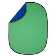 Adorama Studio Essentials 5x6.5 Muslin Pop-Up Reversible Background, Chroma Green/Blue PB203