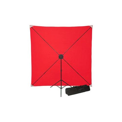  Adorama Studio Assets PXB Pro 8x8 Portable X-Frame Background Kit with Deep Red Muslin SA4112K1