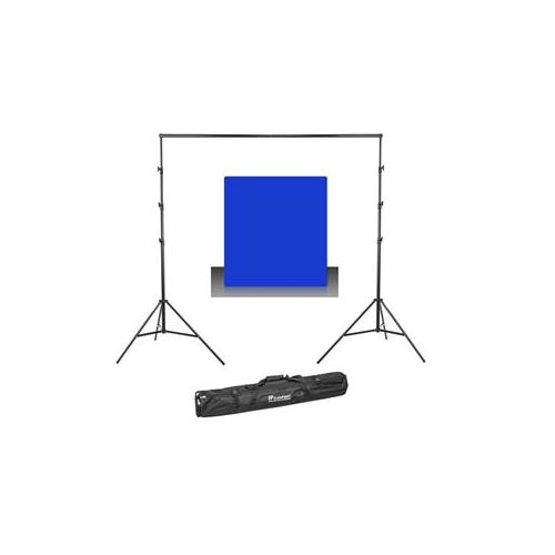  Adorama Westcott 9 x 10ft Blue Screen Cotton Background W/Flashpoint 13 Background Sys 131 B