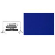 Adorama Westcott 9 x 10ft Blue Screen Cotton Background W/10 Background Support System 131 A