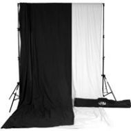 Adorama Savage 10x24 Accent Muslin Background Kit, White/Black 0120PAS-24