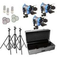 Adorama ARRI Fresnel 150 Three-Light Kit, 220V Bulbs, 4-Light Case with Wheels LK.0005601