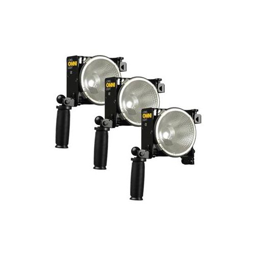  Adorama Lowel Omni 3-Light Kit, Includes 3x Omni Light with Barndoors & Power Cords O1-3LK