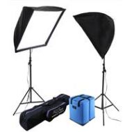 Adorama Alzo Digital 200 CFL Umbrella Softbox 2-Light Kit with Cases and Stands, 3200K 1836-32