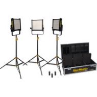 Adorama Fluotec StarMaker HP Full Weather Proof Tunable LED Panel 3-Light Kit, Vmount BP G6LED194