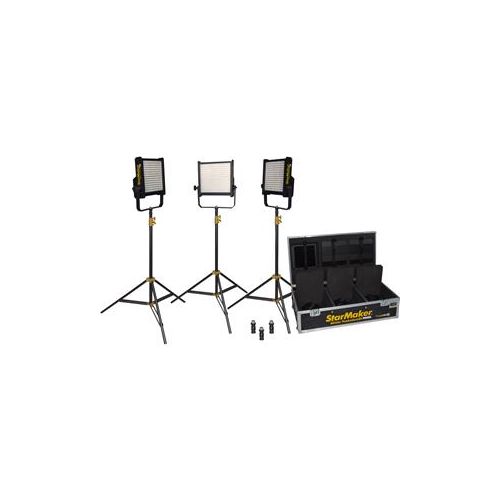  Adorama Fluotec StarMaker HP Full Weather Proof Tunable LED Panel 3-Light Kit, Vmount BP G6LED194