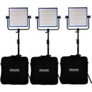 Adorama Dracast Pro LED1000 Tungsten 3-Light Studio Kit, 3x Gold Mount Battery Plates DR-STU-TG