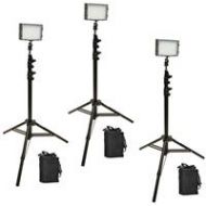 Adorama Bescor Field Pro FP-180 Bi-Color LED 3-Light Kit, Includes 3x SLM-5-NC Battery FP-540KB