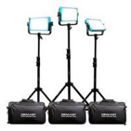 Adorama Dracast LED500 Pro Daylight 3-Light Kit with V-Mount Battery Plates and Stands DRLK3X500DVQ