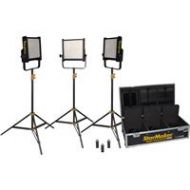 Adorama Fluotec StarMaker HP Full Weather Proof Tunable LED Panel 3-Light Kit, Gmount BP G6LED197