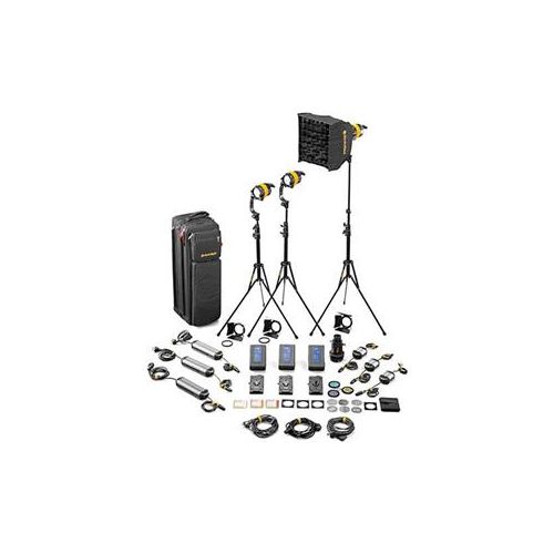  Adorama Dedolight Daylight LED 3-Light Master Kit (Mains & Battery Operation) SLED3-D-M