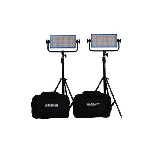  Adorama Dracast Pro Series Interview Daylight 3-Light Kit, 2x V-Mount Batteries DR-INTK-DV