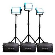 Adorama Dracast LED500 Pro Daylight 3-Light Kit with Gold-Mount Battery Plates & Stands DRLK3X500DGQ