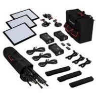 Adorama Fotodiox SF50 SkyFiller 1x1 50w Bi-Color Powerful 3 Light Kit with Stands SF50-3