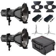 Adorama Hive Hornet 200-C Par Spot LED 2-Light Kit with 2 Stands & Case, Custom Foam HIVE-HLS2C-PS-2LK