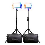 Adorama Dracast LED500 Pro Bi-Color 2-Light Kit with V-Mount Battery Plates and Stands DR500BCV2KSK