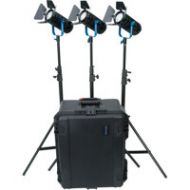 Adorama Dracast Fresnel BoltRay Plus 600 60W LED Bi-Color 3-Light Kit, Hard Travel Case DRBPLK3600BH