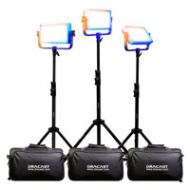 Adorama Dracast LED500 Pro Bi-Color 3-Light Kit with Gold-Mount Battery Plates & Stands DRLK3X500BGQ