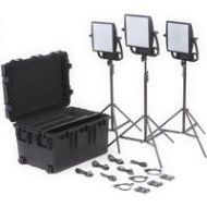 Adorama Litepanels Astra 3X 55W Bi-Color LED 3-Light Traveler Kit, 3x V-Mount Plates 935-3205