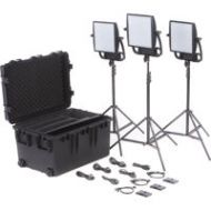 Adorama Litepanels Astra 6X 105W Bi-Color LED 3-Light Traveler Kit, 3x Gold Mount Plates 935-3207