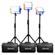 Adorama Dracast LED500 Pro Bi-Color 3-Light Kit with V-Mount Battery Plates and Stands DRLK3X500BVQ